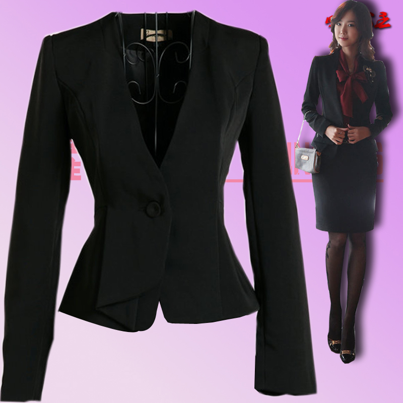 2013 spring autumn and winter female outerwear professional female set slim all-match slim waist casual female suit plus size