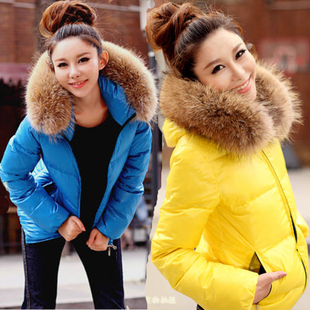 2013 spring autumn and winter women thickening thermal cotton-padded jacket wadded jacket slim zipper fur collar cotton-padded