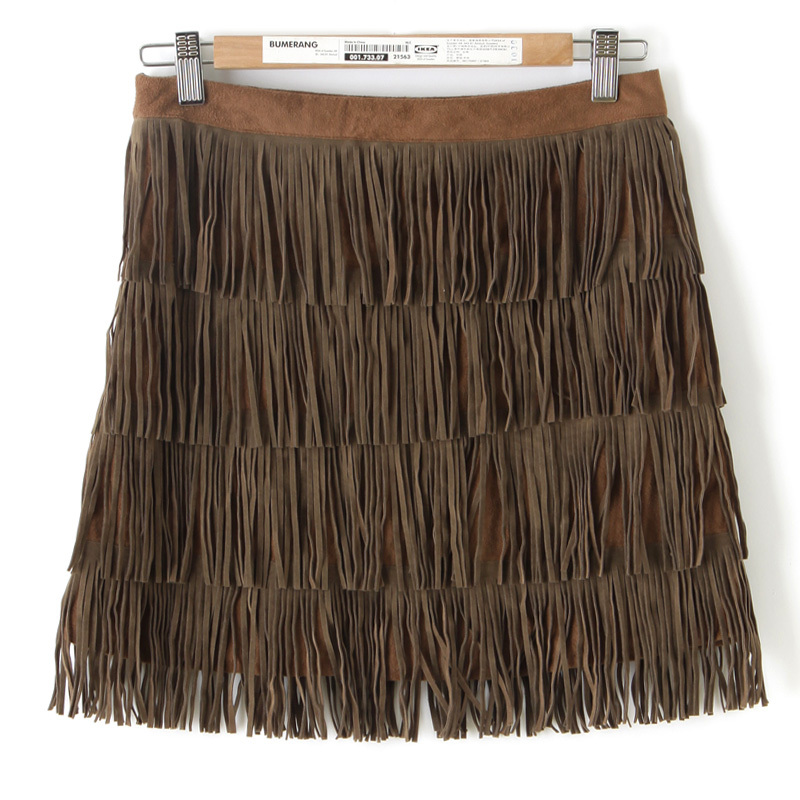 2013 spring basic tassel cake short skirt high quality yarn mill leather solid color short skirt bust skirt