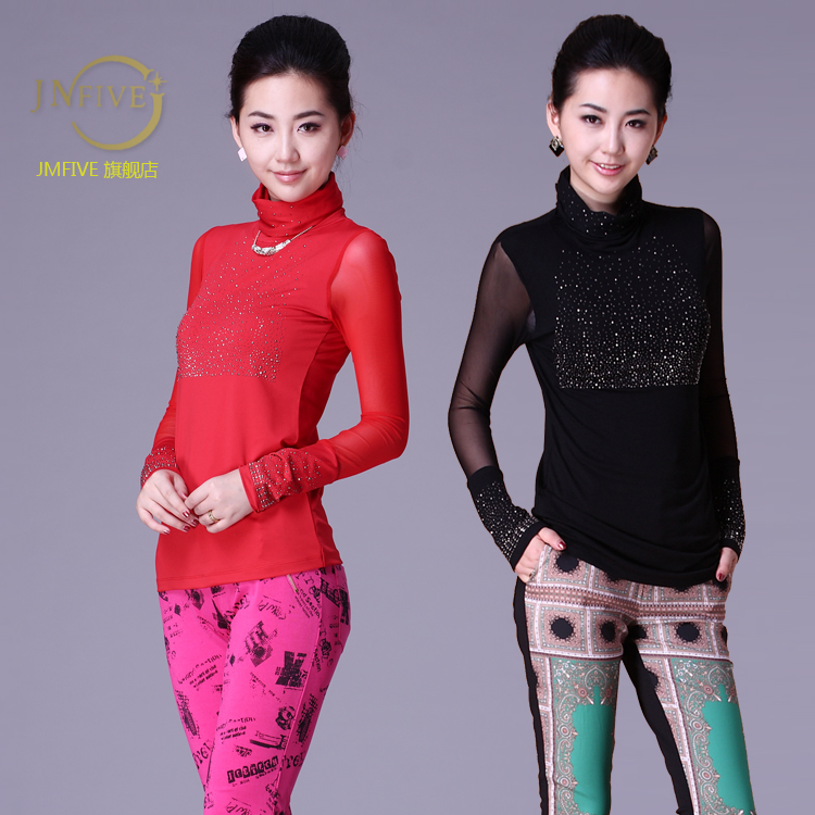 2013 spring basic turtleneck shirt slim plus size mm elegant turtleneck sweater female