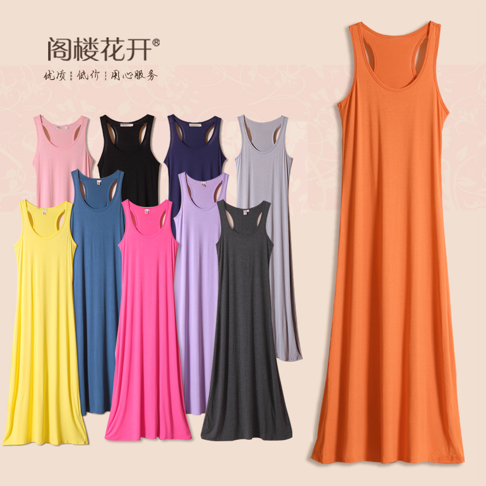 2013  spring bohemia fashion modal cotton one-piece dress tank full dress/freeshipping