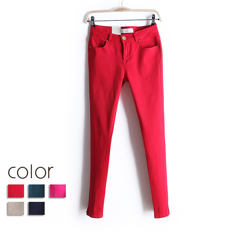 2013 spring candy color slim trousers fashion skinny pants female wk1573 basic jeans free shipping