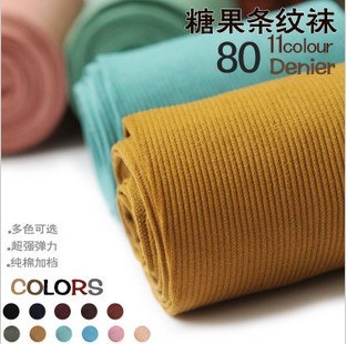 2013 spring candy color stockings vertical bar senior very fine velvet pantyhose