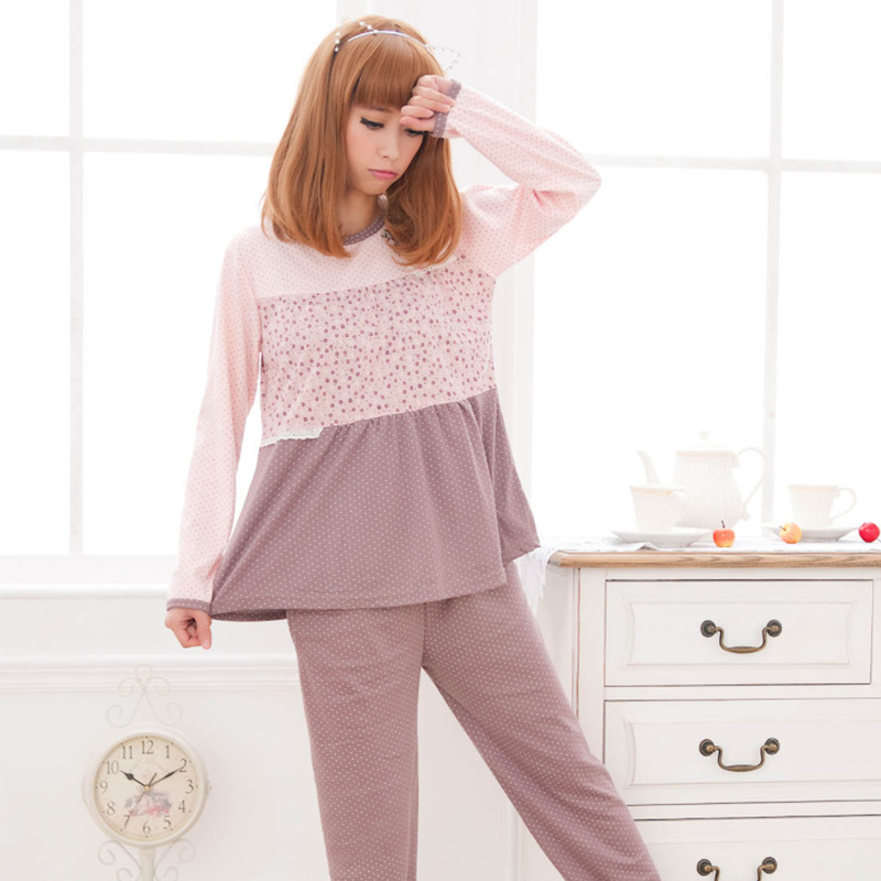 2013 spring casual outdoor 100% cotton sleepwear women's lounge twinset Free delivery