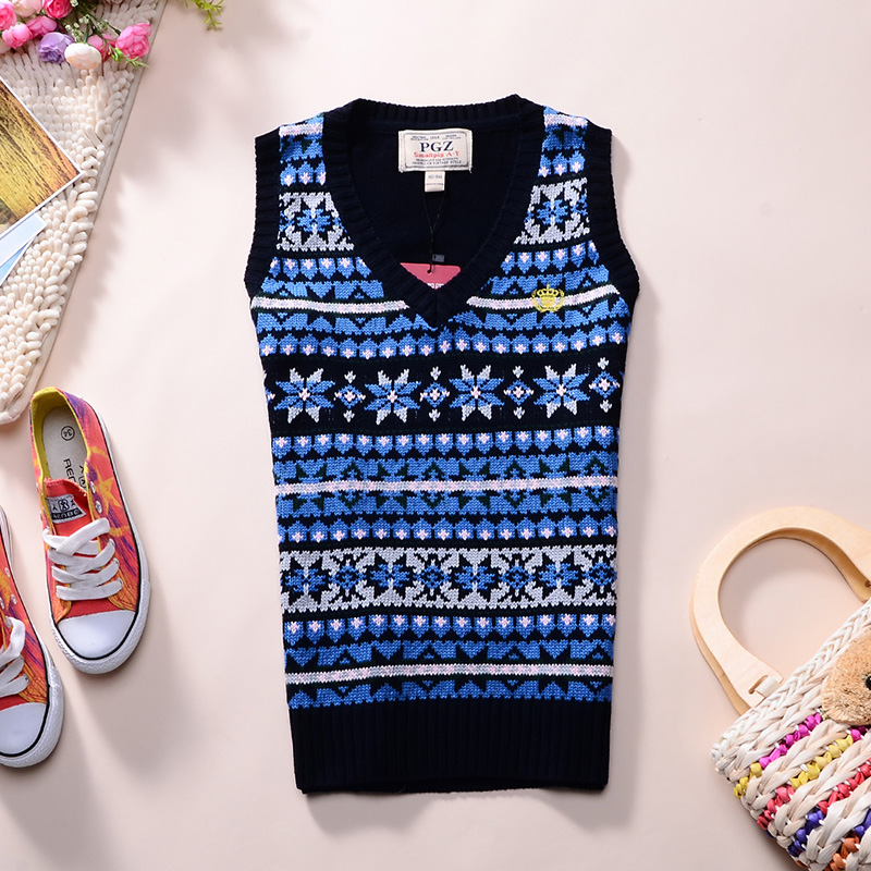 2013 spring casual sweater vest female V-neck preppy style knitted sweater vest female