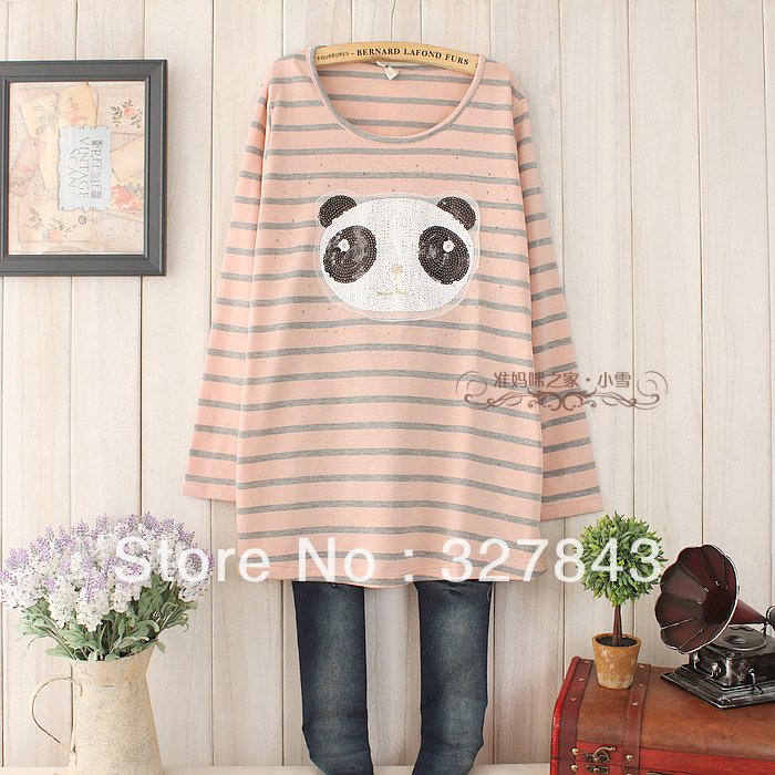 2013 spring clothing top maternity sweater cartoon panda style