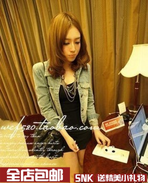 2013 spring denim outerwear short design female slim long-sleeve spring and autumn denim jacket