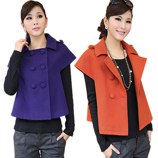 2013 spring double breasted cloak short design vest women's