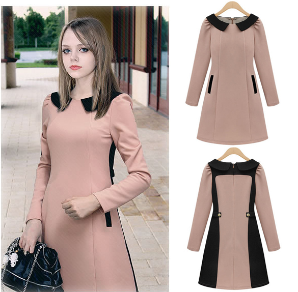 2013 spring drees Slim waist fashion doll collar OL commuter temperament dress