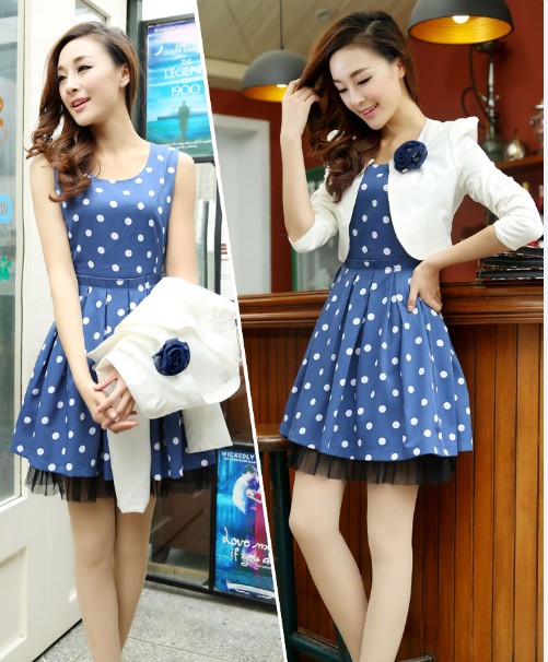 2013 spring elegant ol elegant twinset dress blazer braces skirt