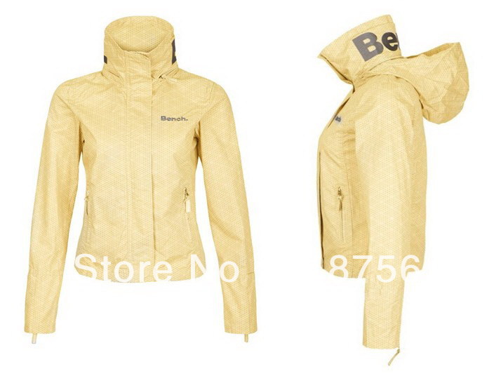 2013 Spring Fashion Bench Brand Women's BBQ Jacket Designer Hooded Zip Outerwear Leisure Streetwear  S--XL Yellow Free Shipping