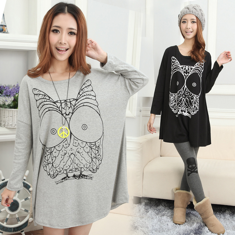 2013 spring fashion maternity T-shirt long-sleeve large o-neck maternity top