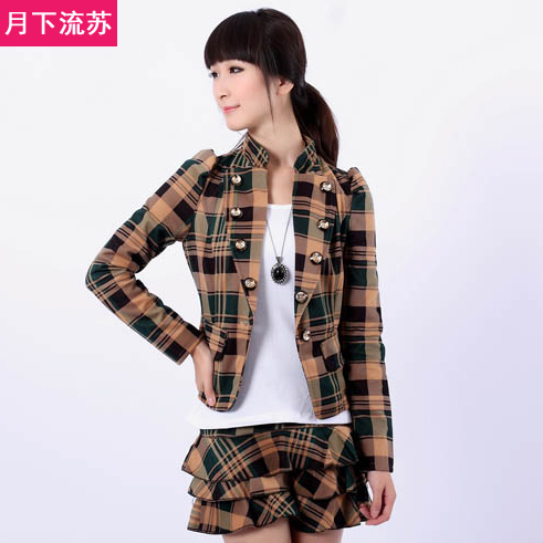 2013 spring fashion short skorts slim casual spring and autumn long-sleeve outerwear twinset women's