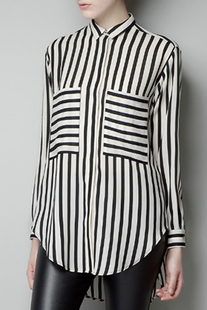 2013 spring fashion slim elegant stripe plus size long design shirt female A1600