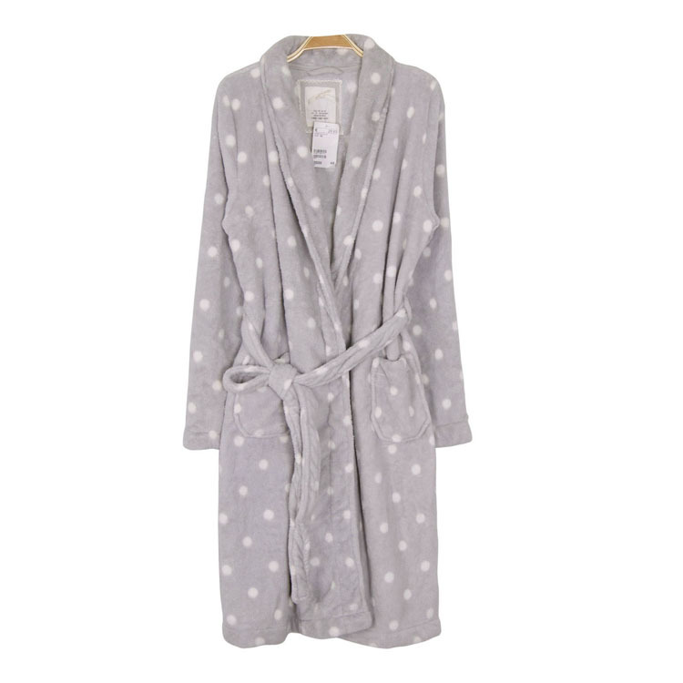 2013 spring fashion soft thermal thickening coral fleece bathrobe polka dot robe lounge lovers design