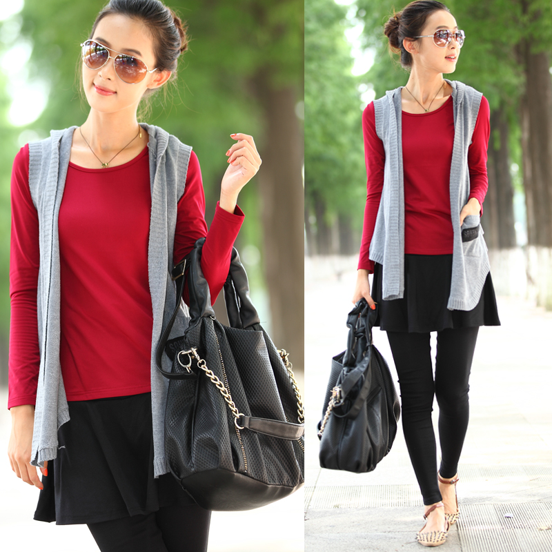 2013 spring fashion solid color sleeveless cardigan vest with a hood knitted outerwear 0918