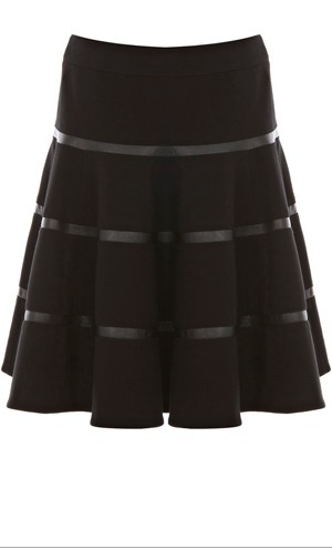 2013 spring fashion Women new elegant flare and the leather Ponte roma full skirt