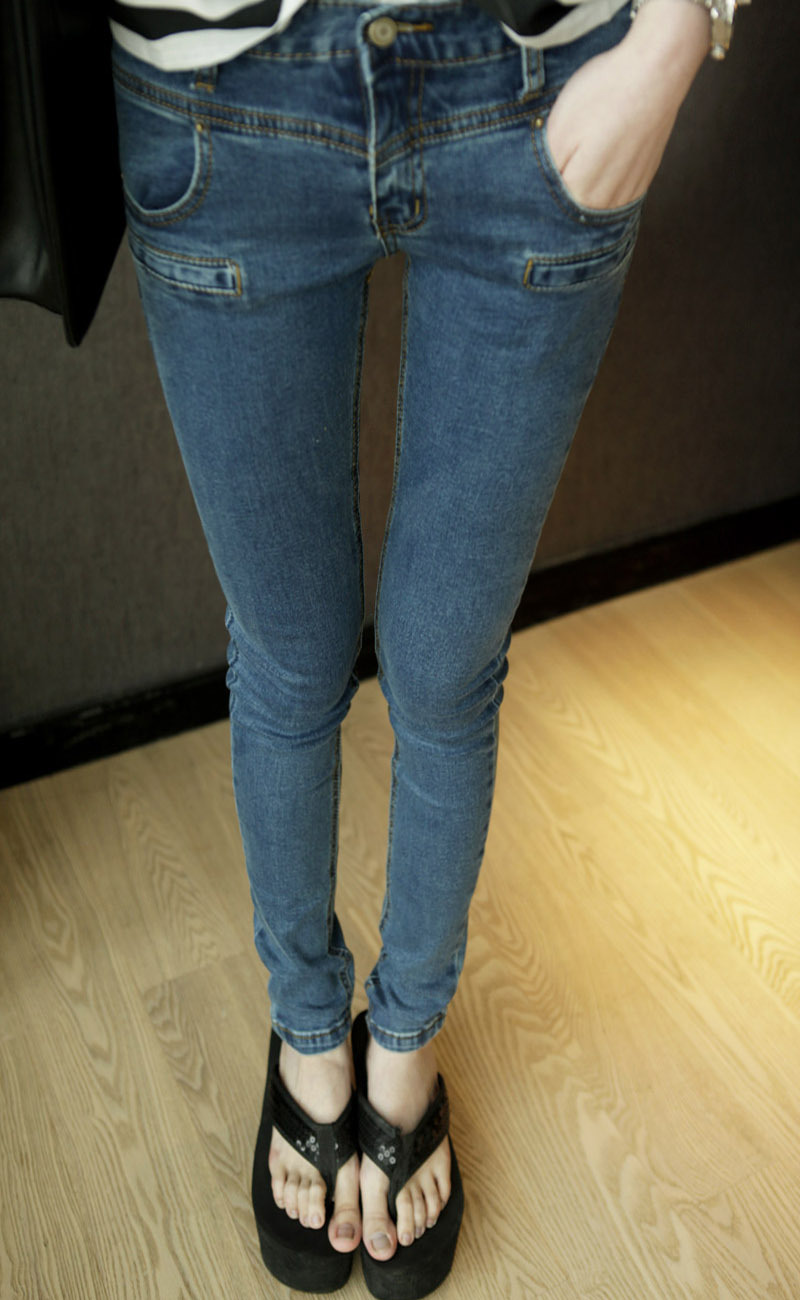 2013 spring female bag all-match elastic slim trousers denim pencil pants