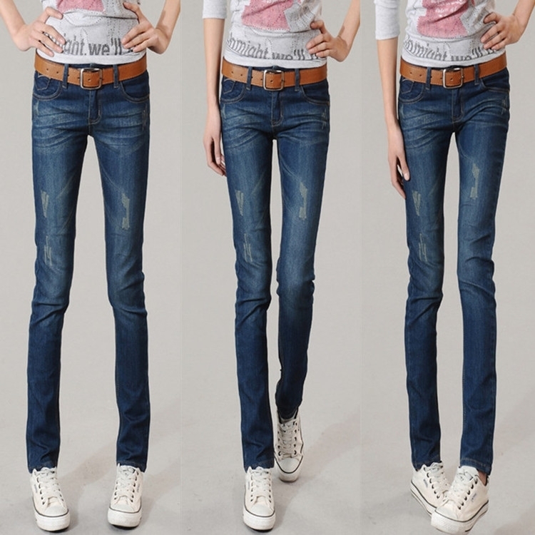 2013 spring female skinny jeans pencil pants elastic pants women's long trousers plus size