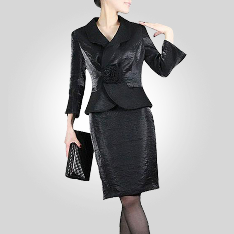 2013 spring female slim work wear dress three quarter sleeve set skirt outerwear tz02