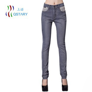 2013 spring high waist women's jeans pencil pants elasticity of long trousers