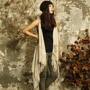 2013 spring is tassel design vest long style sweater vest