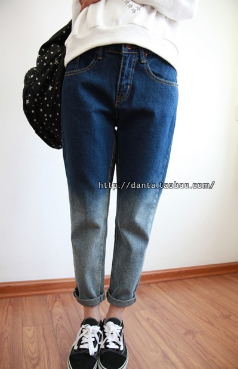 2013 spring jeans female taste bf blue gradient loose skinny pants female trousers