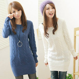 2013 spring knitted slim twisted o-neck pullover sweater female thick long-sleeve sweater