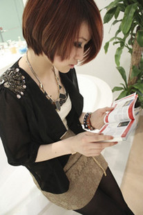 2013 spring lace coat fifth sleeve shorts coat street a beaded cape outerwear