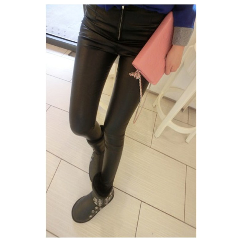 2013 spring lazy lady bag single zipper leather pants