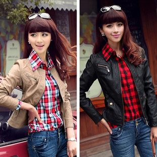 2013 spring leather clothing women's leather clothing female short design slim PU clothing outerwear female