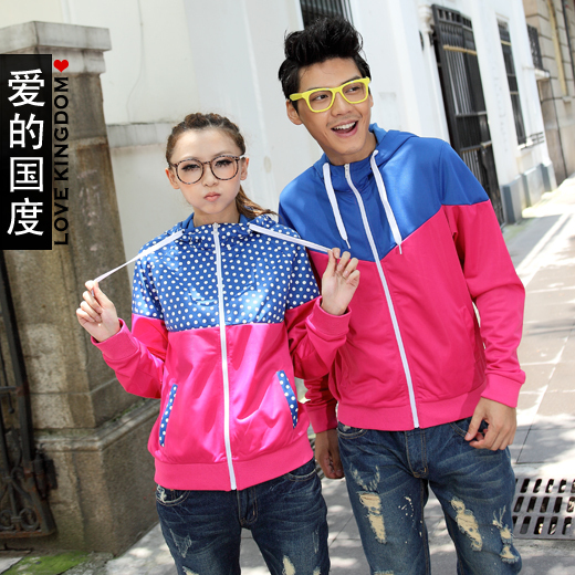 2013 spring lovers casual set long-sleeve cardigan lovers outerwear male women's sportswear