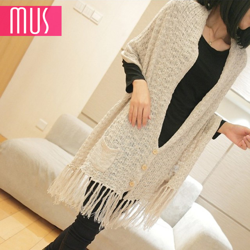 2013 spring magicaf tassel scarf knitted shawl cardigan women's