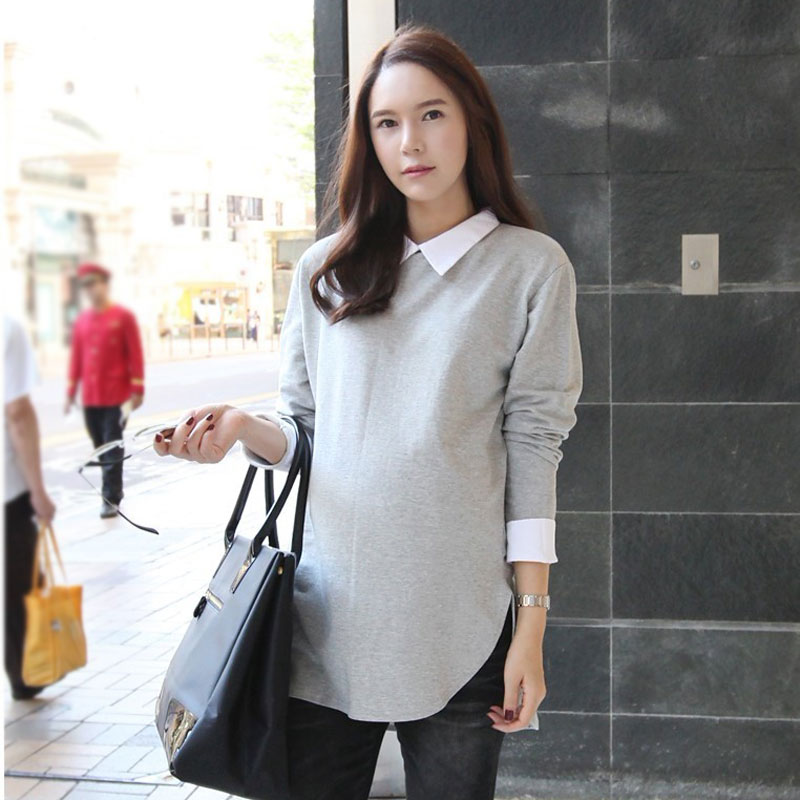 2013 spring maternity clothing maternity shirt collar long-sleeve T-shirt top