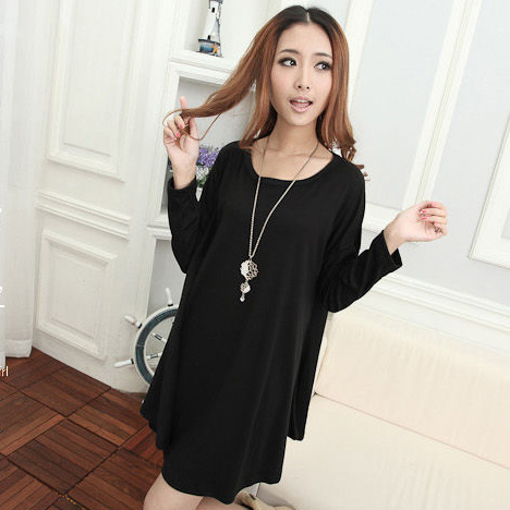 2013 spring maternity clothing plus size o-neck long-sleeve maternity one-piece dress spring maternity dress