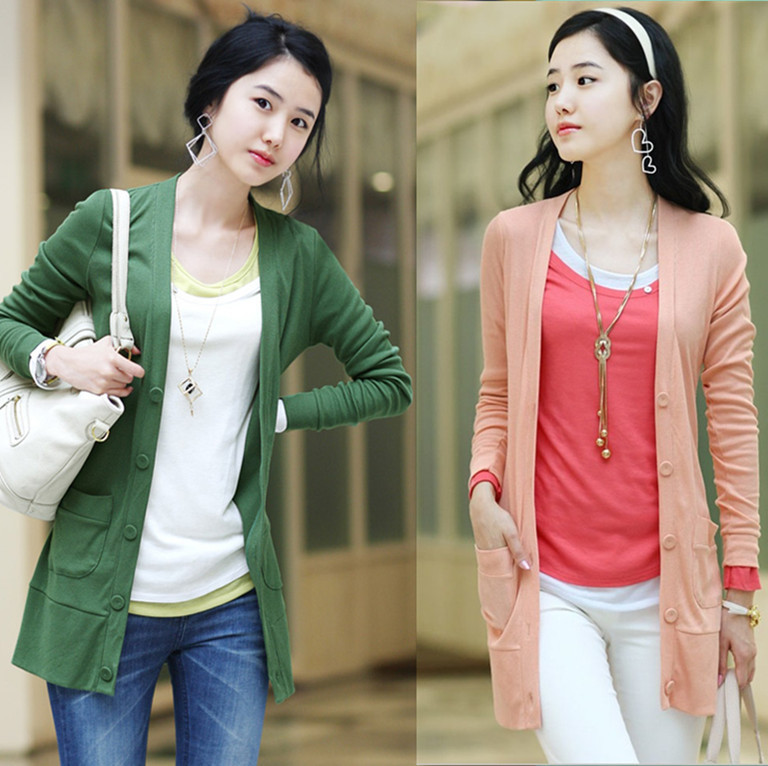 2013 spring medium-long women's sweater cardigan mm plus size autumn thin outerwear long