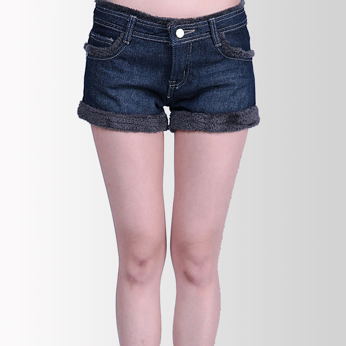 2013 spring moben shorts female loose plus size autumn and winter thick plus velvet mm all-match denim shorts