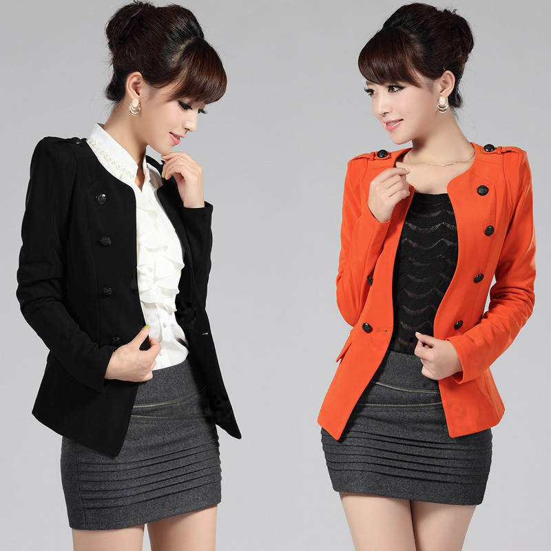 2013 spring new arrival collarless fashion short jacket female spring and autumn outerwear short design outerwear