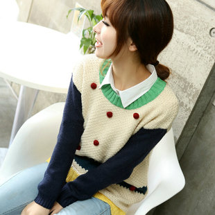 2013 spring new arrival loose sweet medium-long basic shirt sweater outerwear female