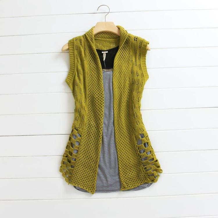 2013 spring new arrival outerwear knitted sweater cardigan cape waistcoat sleeveless cutout