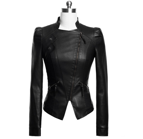 2013 SPRING NEW ARRIVAL PU&KNIT Leather JACKET for female Free shiping 5106Rockgirl