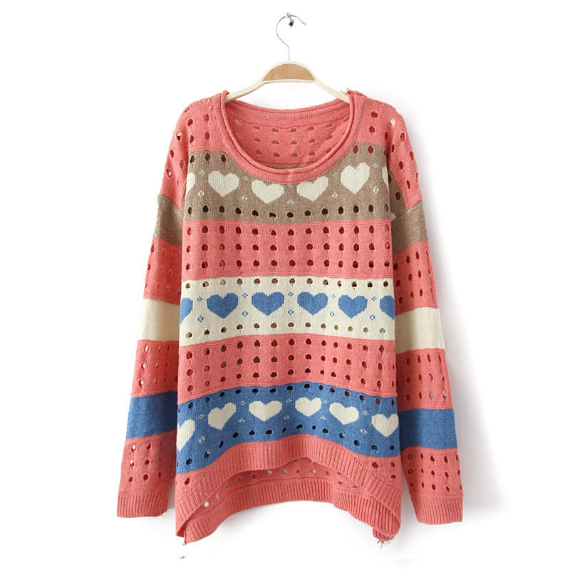 2013 Spring New Arrival Sweater Female Pullover Shirt Loose Long-sleeve Cutout Outerwear Sweater