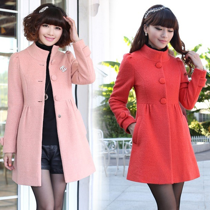 2013 spring new arrival trench cashmere overcoat female woolen outerwear wool coat large