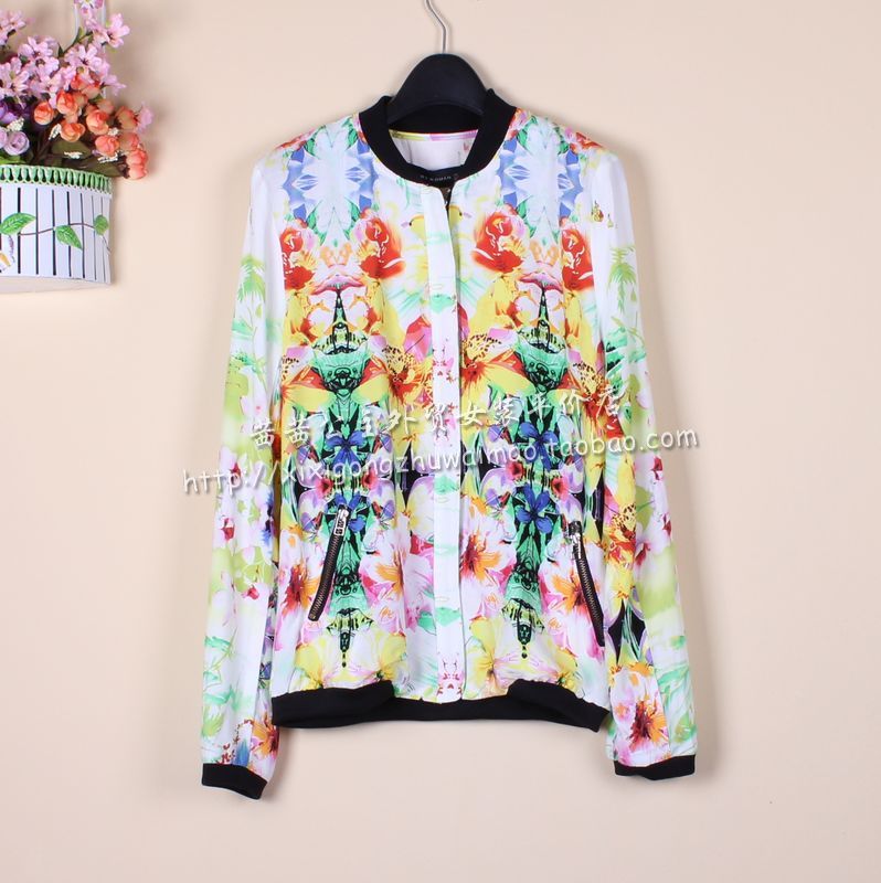 2013 spring new arrival vintage fancy zipper open front long-sleeve thin ol casual female short jacket outerwear