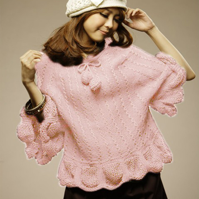 2013 spring new arrival wave round ball poncho with a sweetheart hood sweater