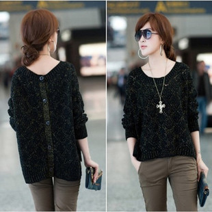 2013 spring new arrival women's all-match loose batwing sleeve cutout sweater pullover outerwear