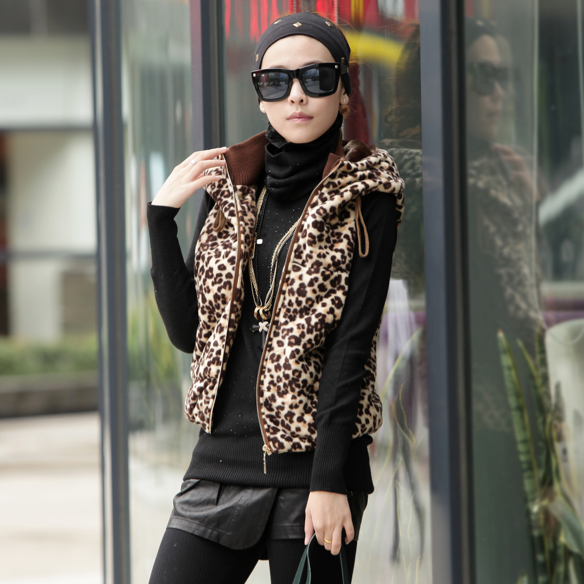 2013 spring new arrival women's leopard print vest outerwear 1273-p90-543