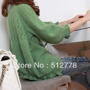 2013 spring new arrival women's sweater cardigan cutout cape sweater short jacket Free delivery