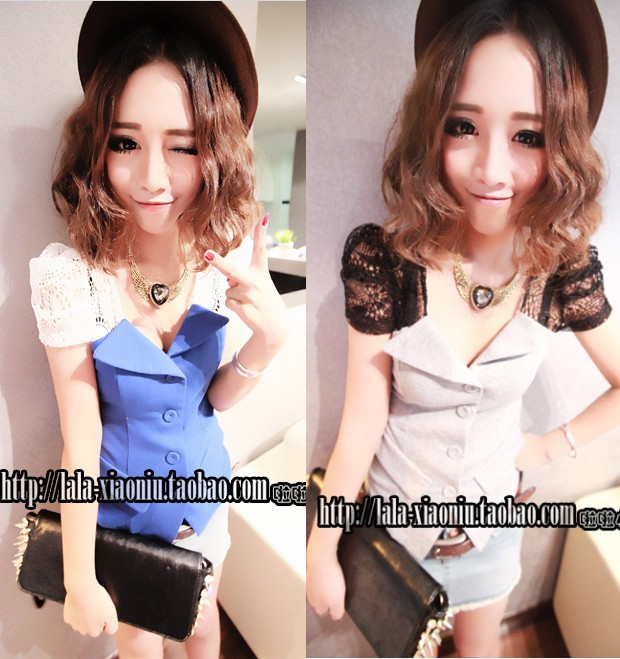 2013 spring new European style lace under cotton jacket Small suit jacket