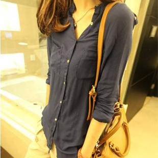 2013 spring new Korean Women Ladies quality casual fashion Slim thin long sleeve primer shirt shirt